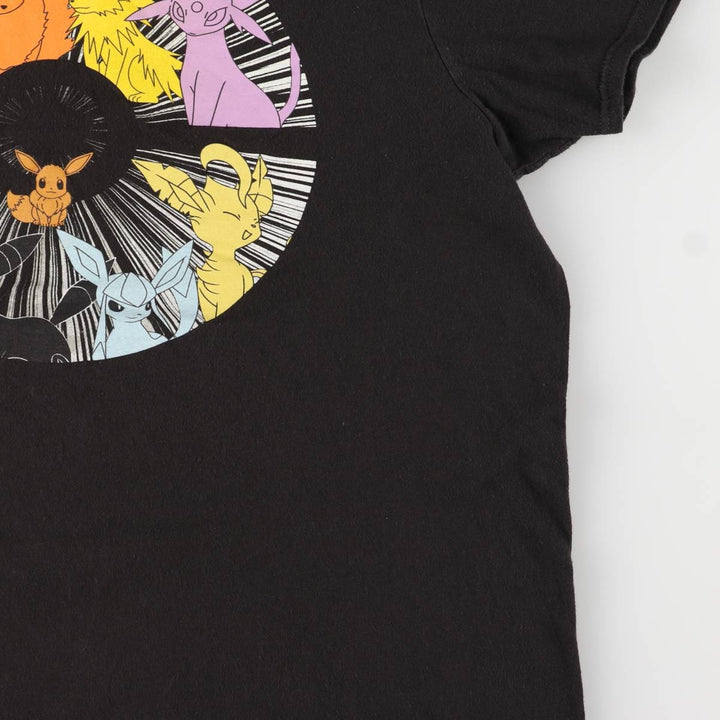 POKEMON Pokemon Anime Character Print T-Shirt Men's Size L cotton black type Vintage Second Hand
