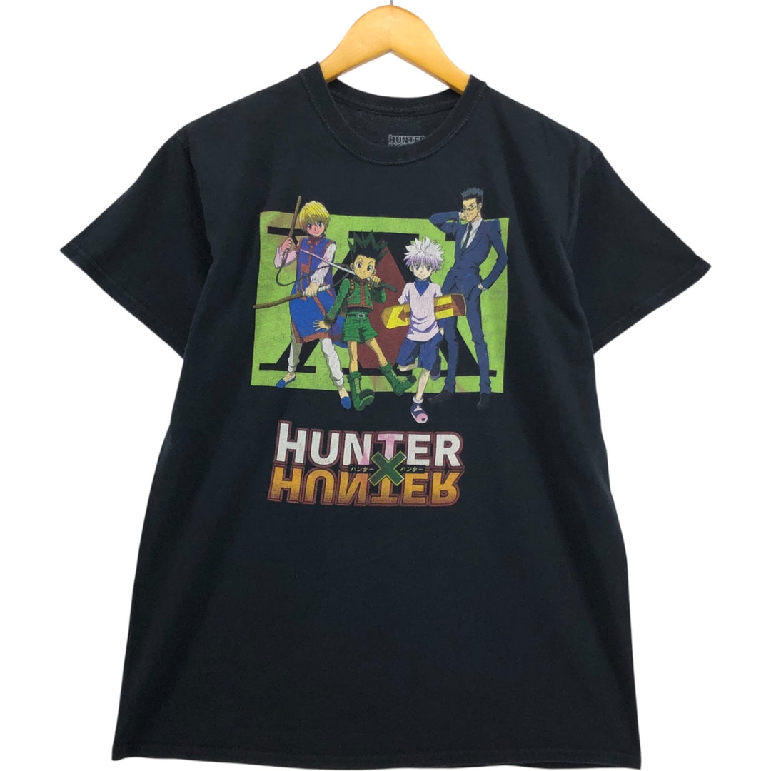 HUNTERxHUNTER Anime Character Print T-Shirt, Men's Size M cotton black type Vintage Second Hand