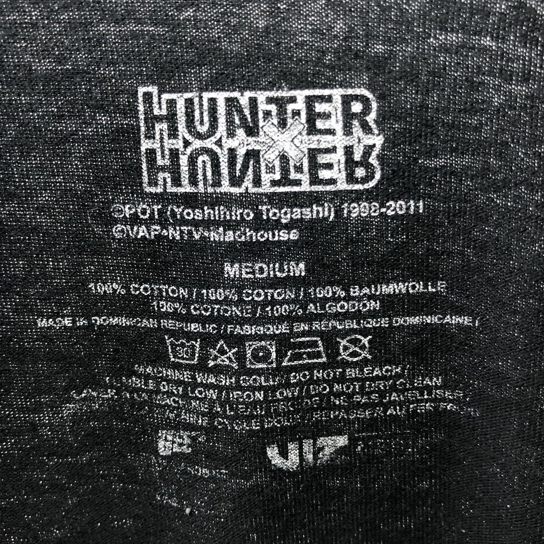 HUNTERxHUNTER Anime Character Print T-Shirt, Men's Size M cotton black type Vintage Second Hand
