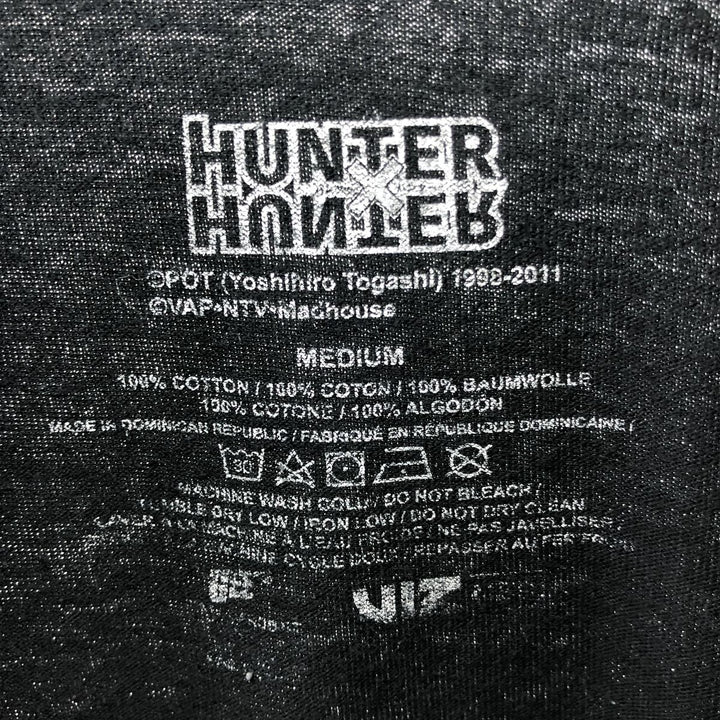 HUNTERxHUNTER Anime Character Print T-Shirt, Men's Size M cotton black type Vintage Second Hand