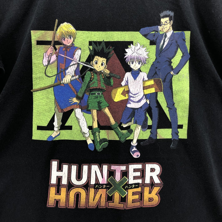 HUNTERxHUNTER Anime Character Print T-Shirt, Men's Size M cotton black type Vintage Second Hand
