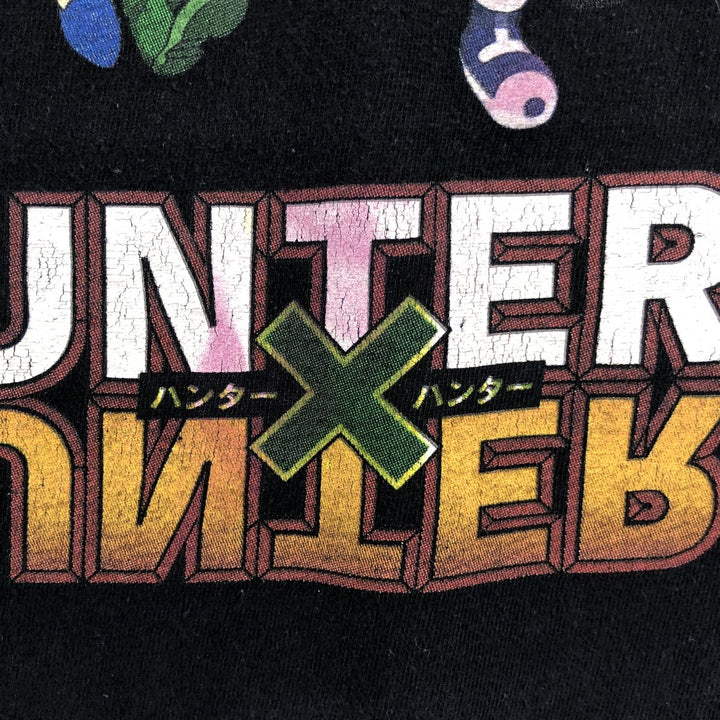 HUNTERxHUNTER Anime Character Print T-Shirt, Men's Size M cotton black type Vintage Second Hand
