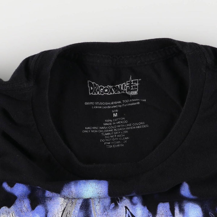 DRAGONBALL SUPER Dragon Ball Super Anime Character Print T-shirt Men's M size cotton black type Vintage Second Hand