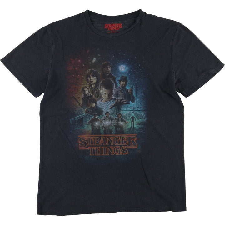STRANGER THINGS Stranger Things Movie T-shirt Men's M size cotton black type Vintage Second Hand