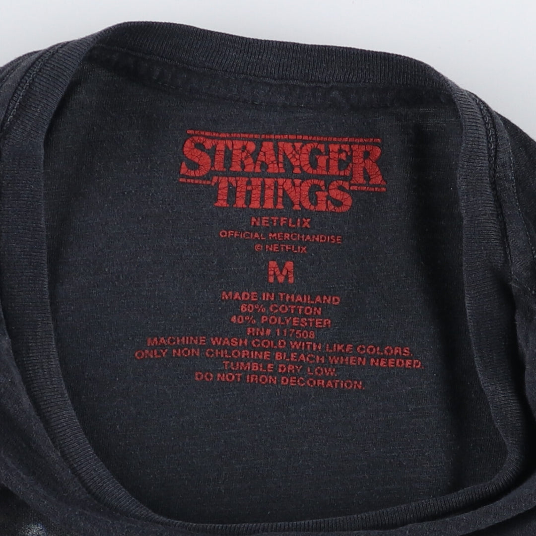 STRANGER THINGS Stranger Things Movie T-shirt Men's M size cotton black type Vintage Second Hand