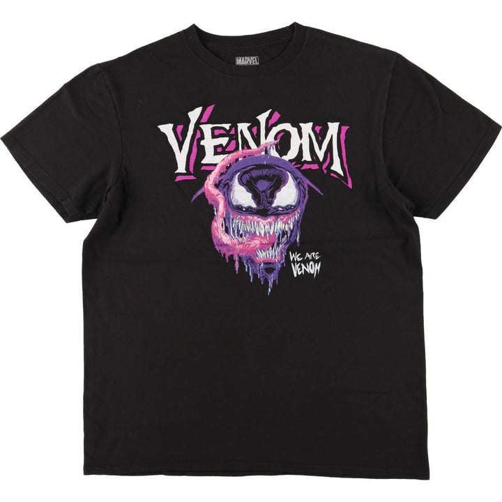 Marvel VENOM Character Print T-Shirt, Men's M cotton black type Vintage Second Hand