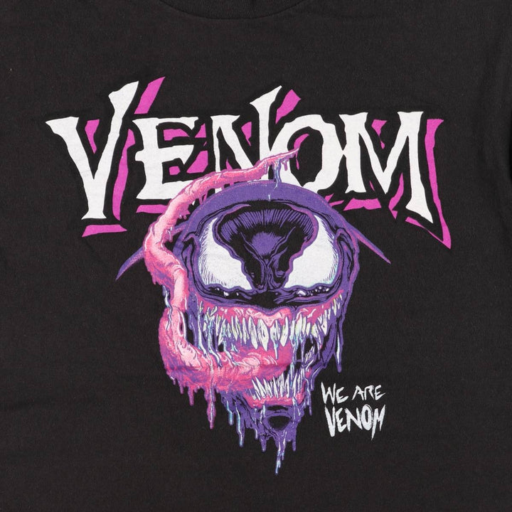 Marvel VENOM Character Print T-Shirt, Men's M cotton black type Vintage Second Hand