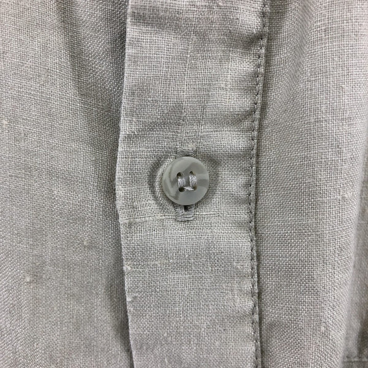 90'S Gooch short sleeve linen shirt, men's XL size, vintage linen Khaki type Vintage Second Hand