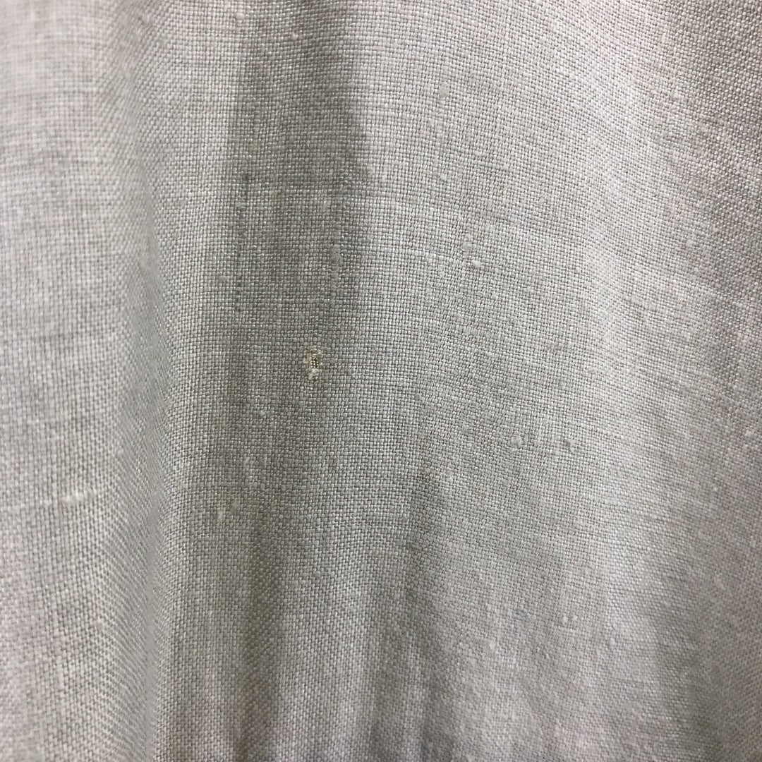 90'S Gooch short sleeve linen shirt, men's XL size, vintage linen Khaki type Vintage Second Hand
