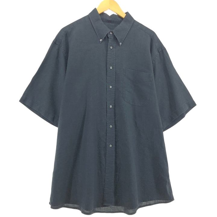 Jos.A.BANK short sleeve linen button-down shirt, men's size XL linen black type Vintage Second Hand