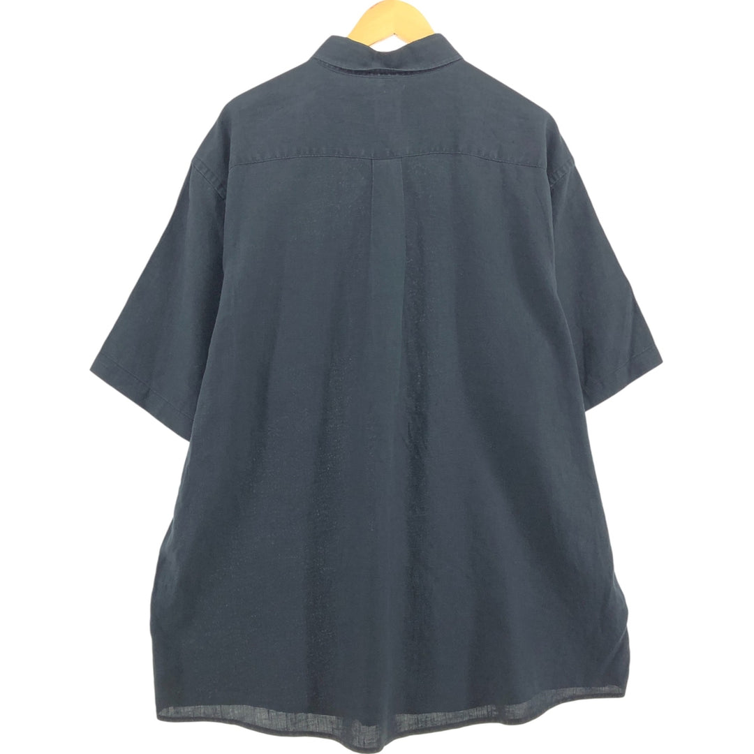 Jos.A.BANK short sleeve linen button-down shirt, men's size XL linen black type Vintage Second Hand