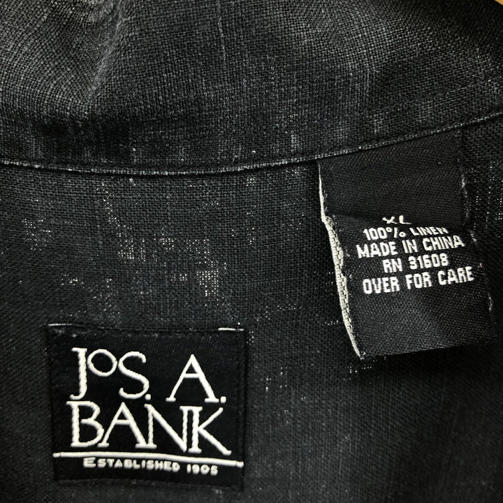 Jos.A.BANK short sleeve linen button-down shirt, men's size XL linen black type Vintage Second Hand