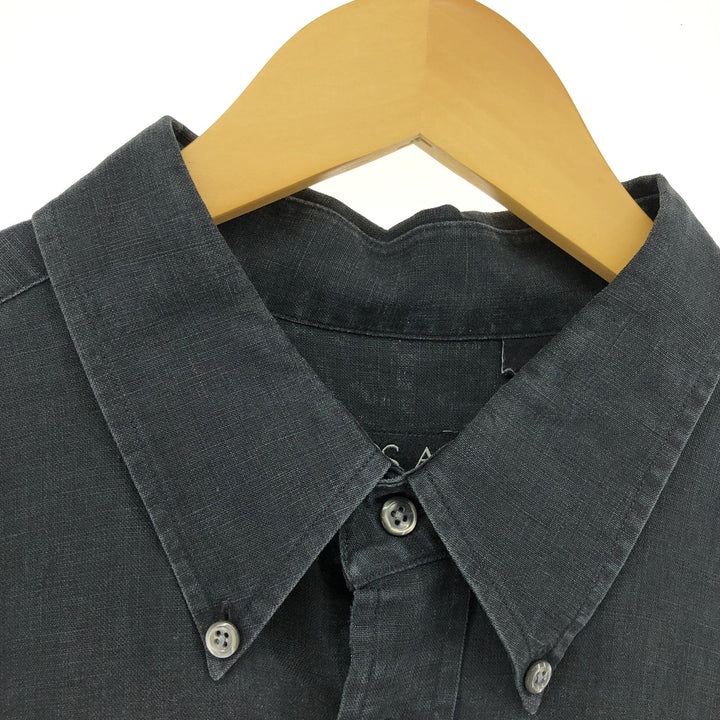Jos.A.BANK short sleeve linen button-down shirt, men's size XL linen black type Vintage Second Hand