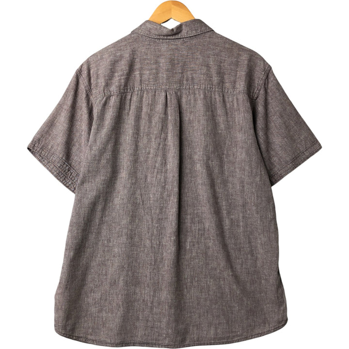 Columbia Regular Fit Short Sleeve Hemp and Cotton Shirt, Men's Size L Hemp gray type Vintage Second Hand