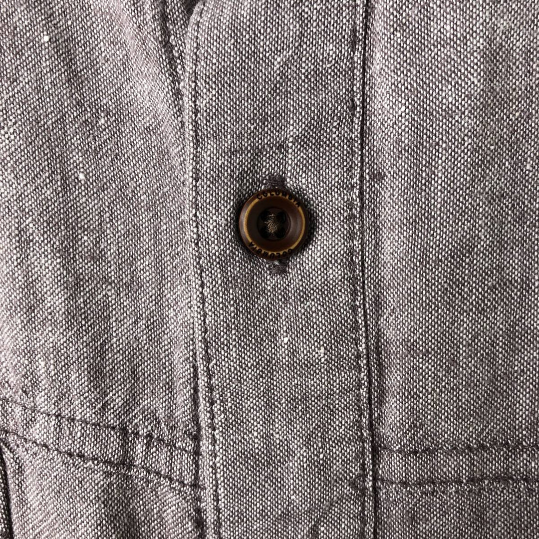 Columbia Regular Fit Short Sleeve Hemp and Cotton Shirt, Men's Size L Hemp gray type Vintage Second Hand
