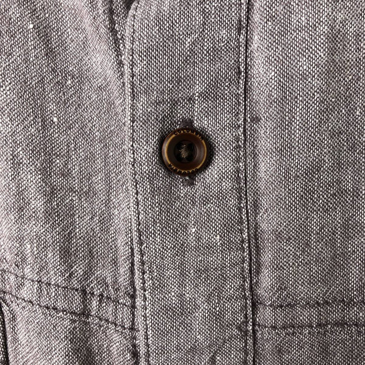 Columbia Regular Fit Short Sleeve Hemp and Cotton Shirt, Men's Size L Hemp gray type Vintage Second Hand