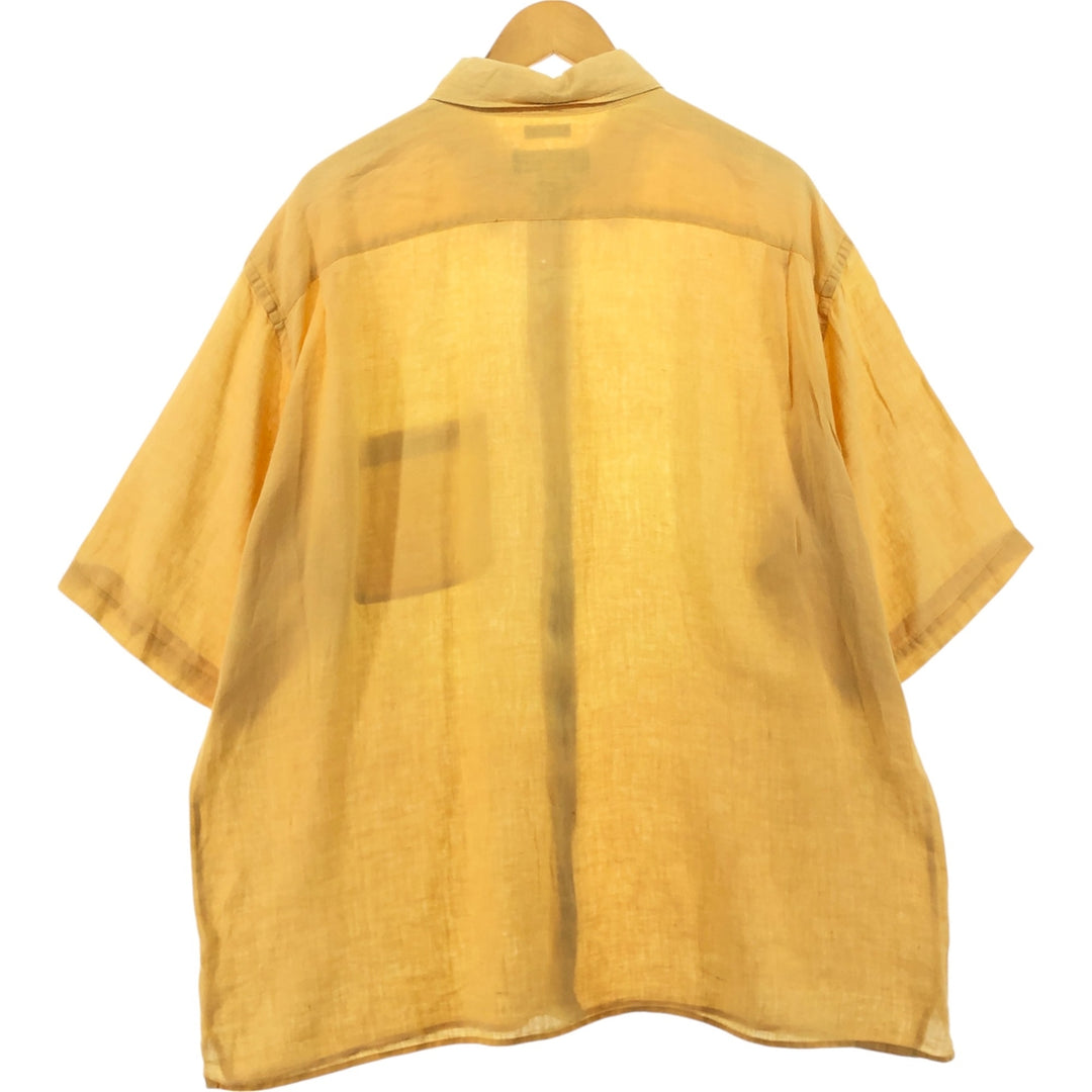 00'S Banana Republic Short Sleeve Linen Shirt Box Shirt Men's XL Size linen orange type Vintage Second Hand