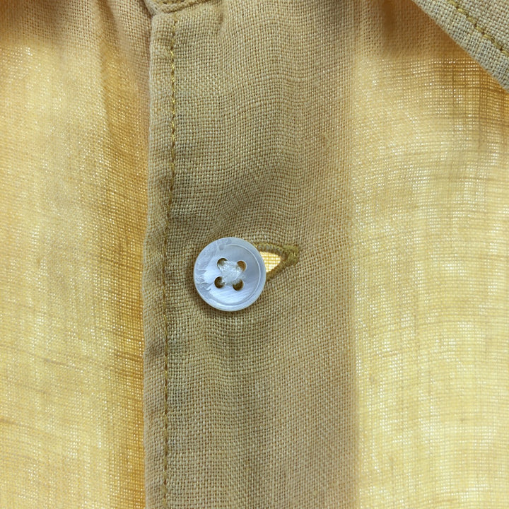 00'S Banana Republic Short Sleeve Linen Shirt Box Shirt Men's XL Size linen orange type Vintage Second Hand