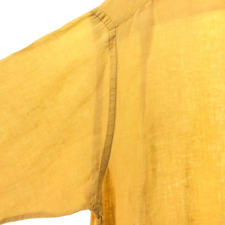 00'S Banana Republic Short Sleeve Linen Shirt Box Shirt Men's XL Size linen orange type Vintage Second Hand