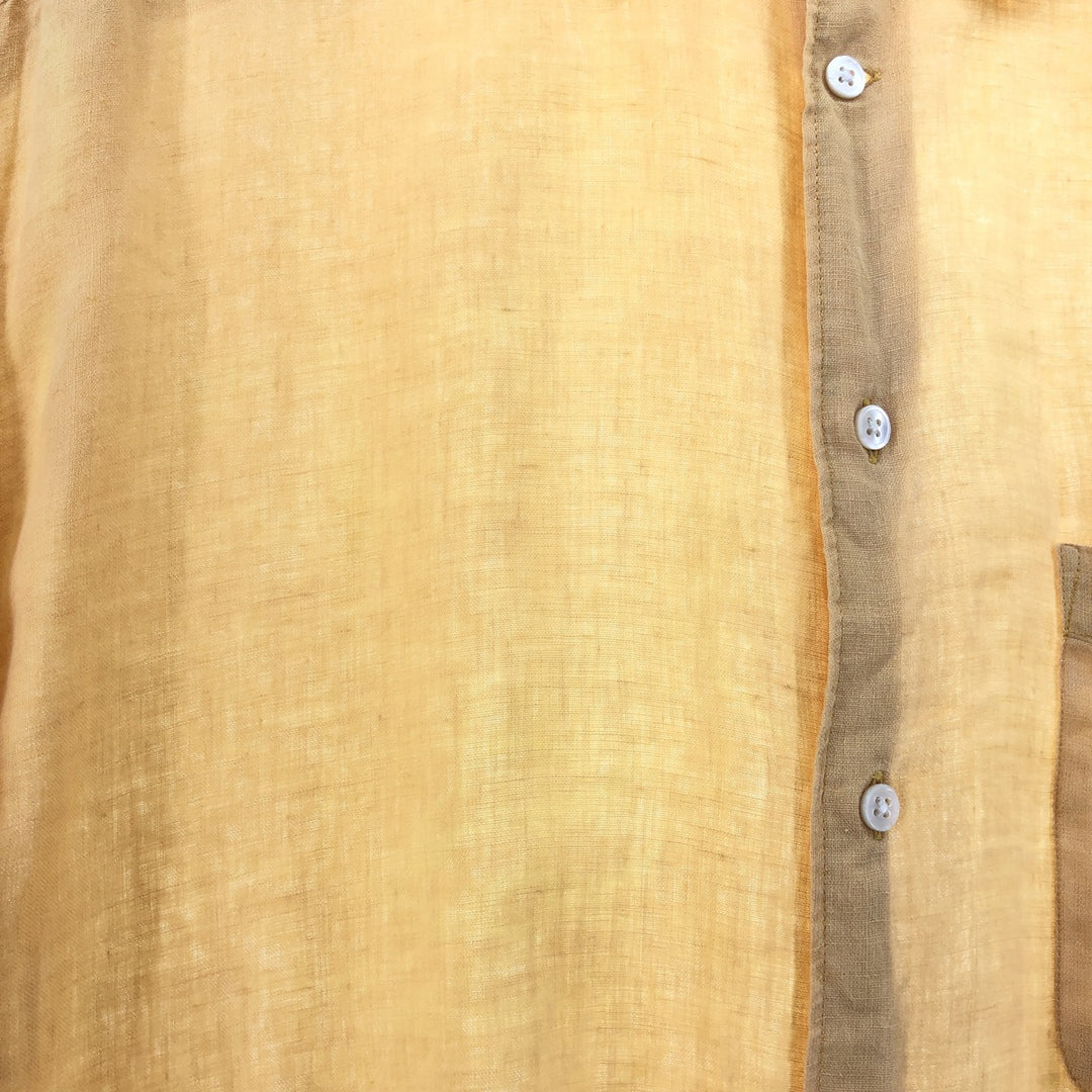 00'S Banana Republic Short Sleeve Linen Shirt Box Shirt Men's XL Size linen orange type Vintage Second Hand