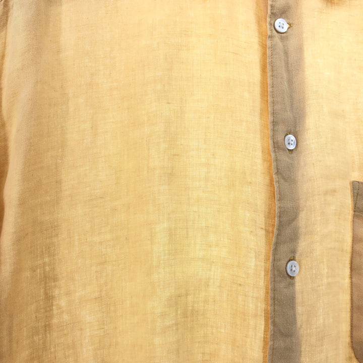 00'S Banana Republic Short Sleeve Linen Shirt Box Shirt Men's XL Size linen orange type Vintage Second Hand