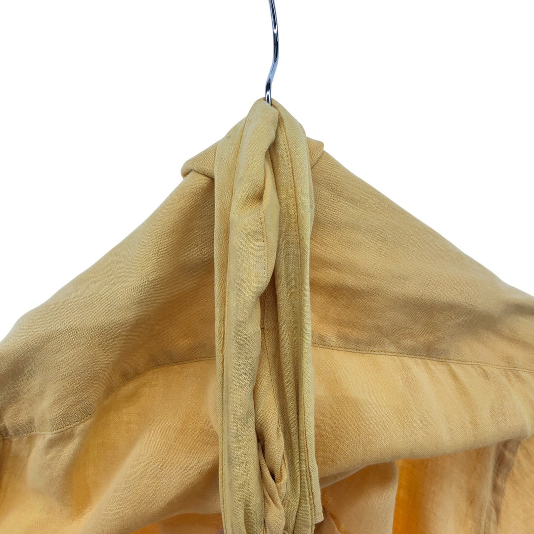 00'S Banana Republic Short Sleeve Linen Shirt Box Shirt Men's XL Size linen orange type Vintage Second Hand