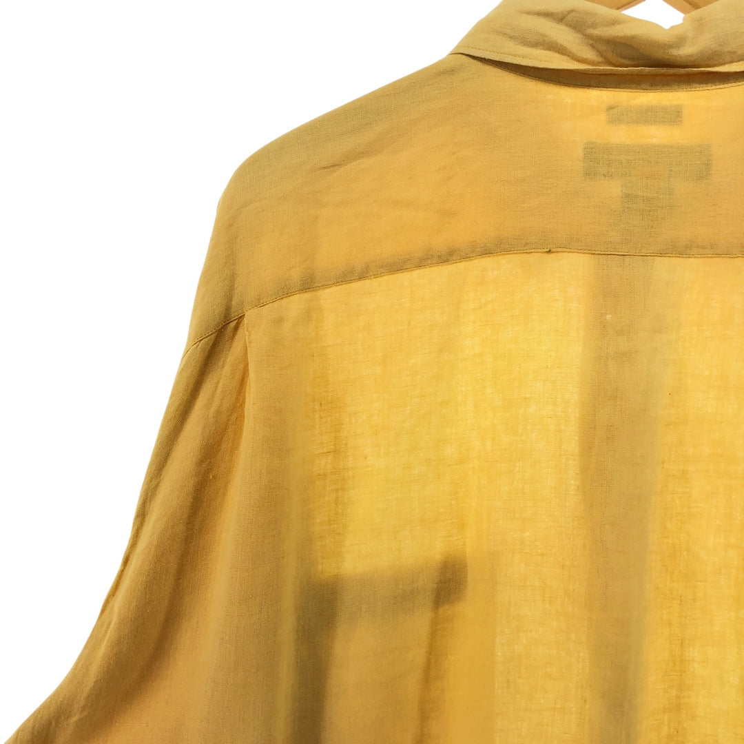 00'S Banana Republic Short Sleeve Linen Shirt Box Shirt Men's XL Size linen orange type Vintage Second Hand