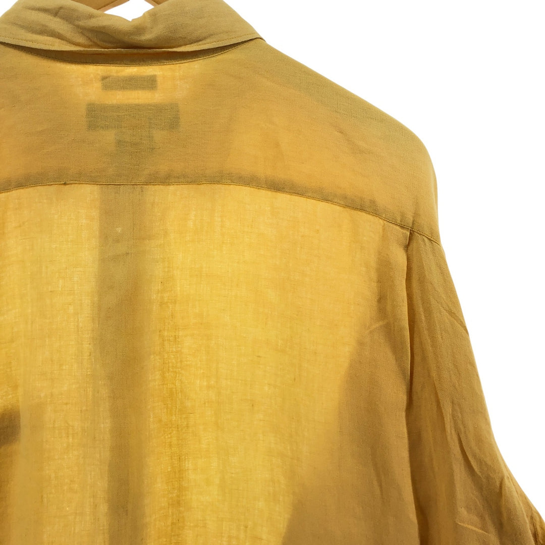 00'S Banana Republic Short Sleeve Linen Shirt Box Shirt Men's XL Size linen orange type Vintage Second Hand