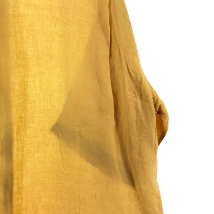 00'S Banana Republic Short Sleeve Linen Shirt Box Shirt Men's XL Size linen orange type Vintage Second Hand