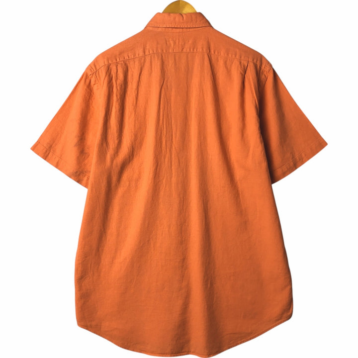 Ralph Lauren POLO by Ralph Lauren short sleeve linen shirt, men's size L linen orange type Vintage Second Hand