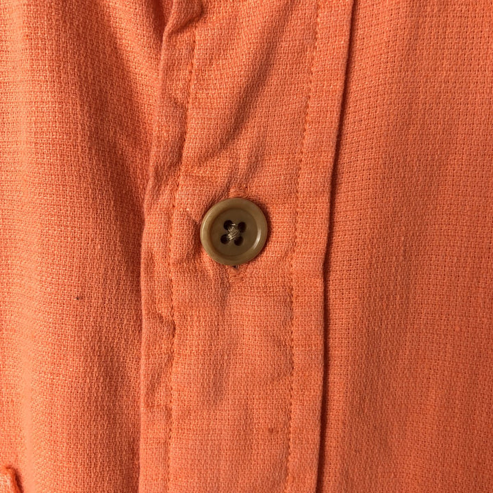 Ralph Lauren POLO by Ralph Lauren short sleeve linen shirt, men's size L linen orange type Vintage Second Hand