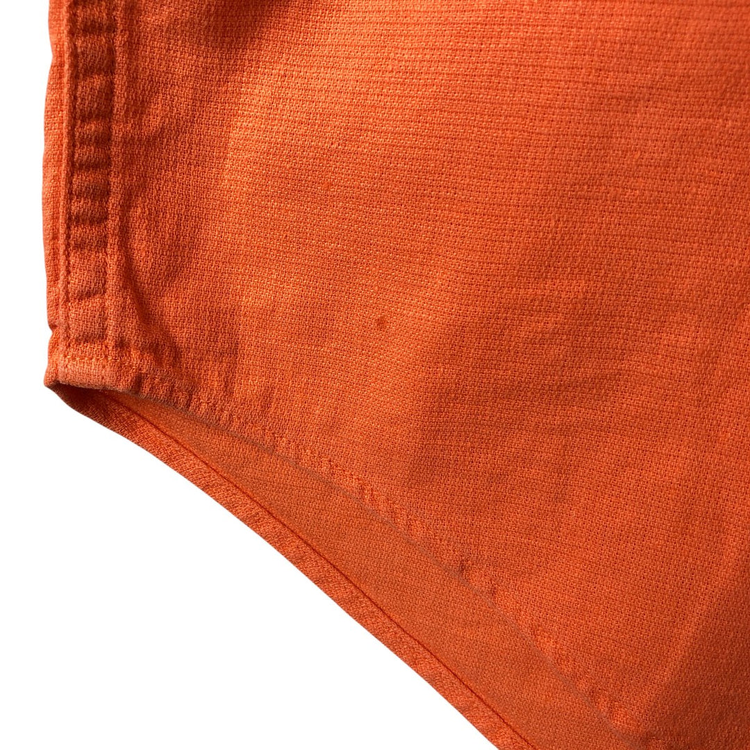 Ralph Lauren POLO by Ralph Lauren short sleeve linen shirt, men's size L linen orange type Vintage Second Hand