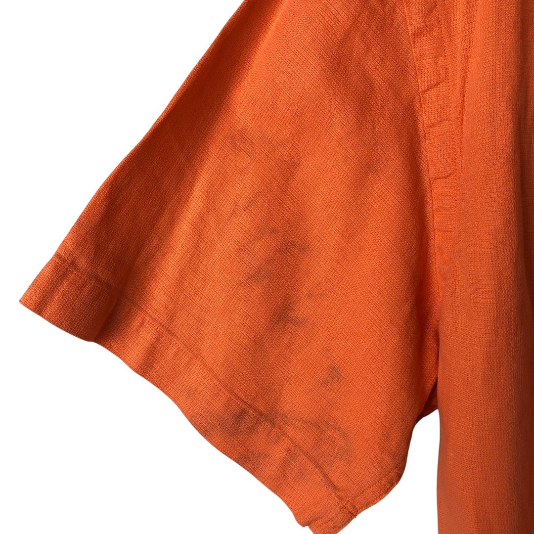 Ralph Lauren POLO by Ralph Lauren short sleeve linen shirt, men's size L linen orange type Vintage Second Hand