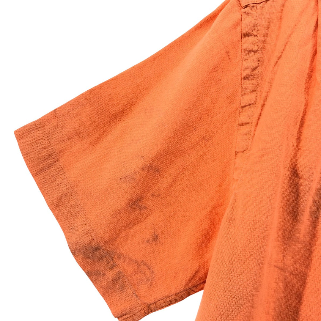 Ralph Lauren POLO by Ralph Lauren short sleeve linen shirt, men's size L linen orange type Vintage Second Hand