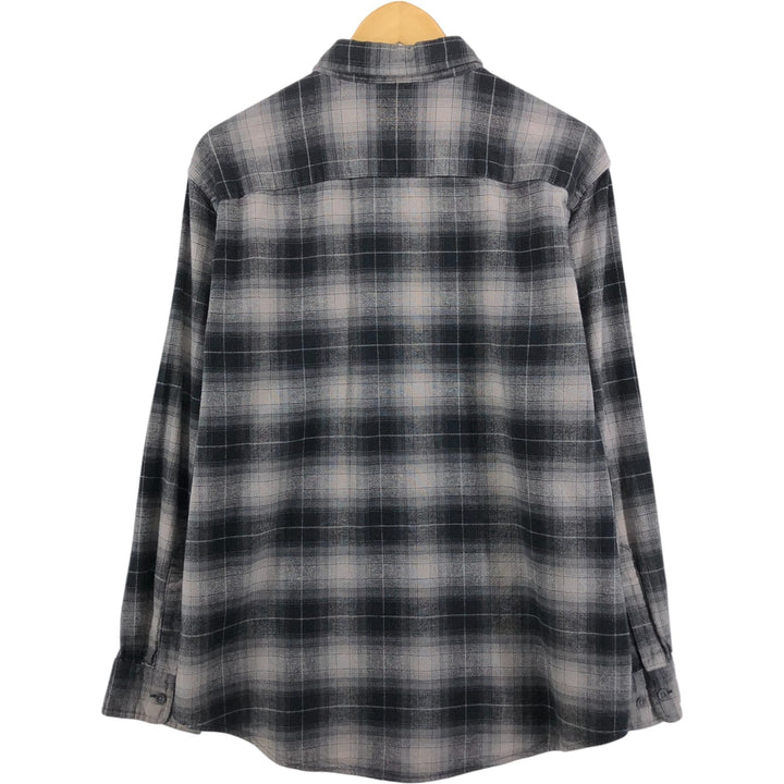 Pendleton PENDLETON MASON Ombre Check Long Sleeve Button Down Light Flannel Check Shirt Men's L size cotton black type Vintage Second Hand