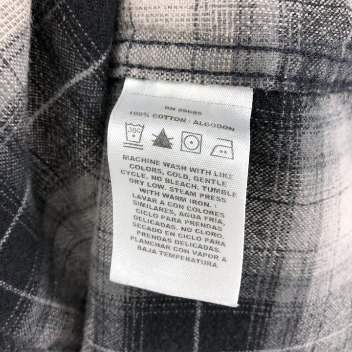 Pendleton PENDLETON MASON Ombre Check Long Sleeve Button Down Light Flannel Check Shirt Men's L size cotton black type Vintage Second Hand