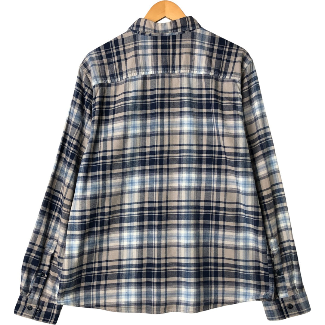 Patagonia Lightweight Fjord Flannel Shirt 54020SP18 Long Sleeve Flannel Check Shirt Men's Size L Organic cotton blue type Vintage Second Hand