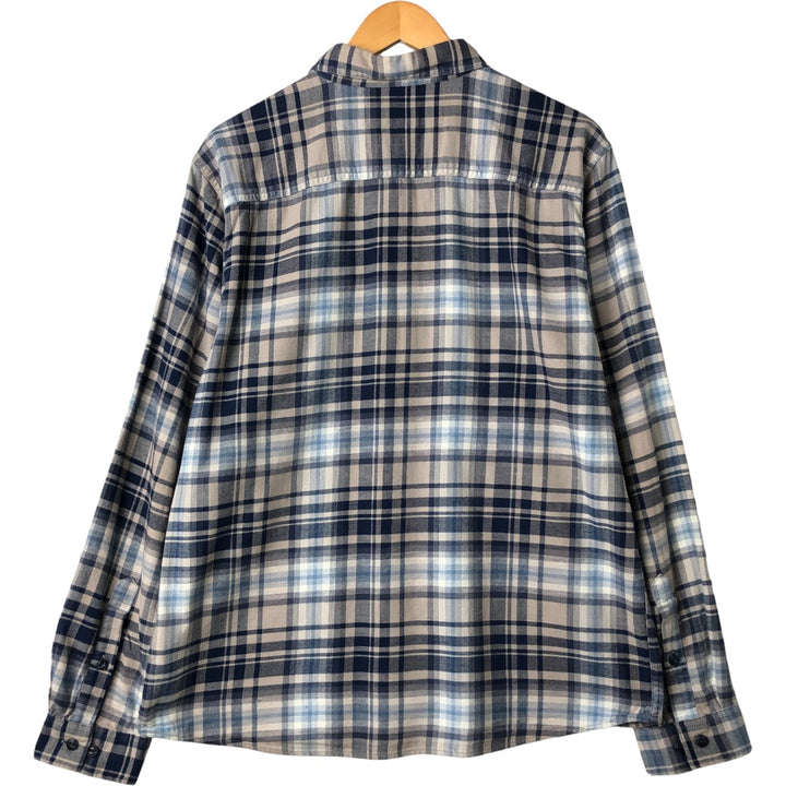 Patagonia Lightweight Fjord Flannel Shirt 54020SP18 Long Sleeve Flannel Check Shirt Men's Size L Organic cotton blue type Vintage Second Hand