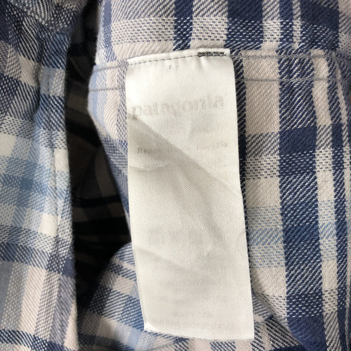 Patagonia Lightweight Fjord Flannel Shirt 54020SP18 Long Sleeve Flannel Check Shirt Men's Size L Organic cotton blue type Vintage Second Hand
