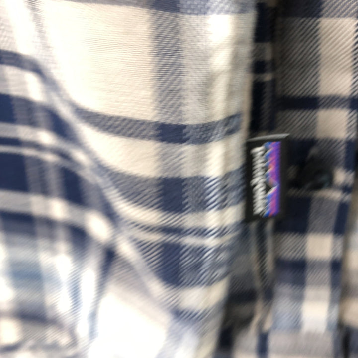 Patagonia Lightweight Fjord Flannel Shirt 54020SP18 Long Sleeve Flannel Check Shirt Men's Size L Organic cotton blue type Vintage Second Hand