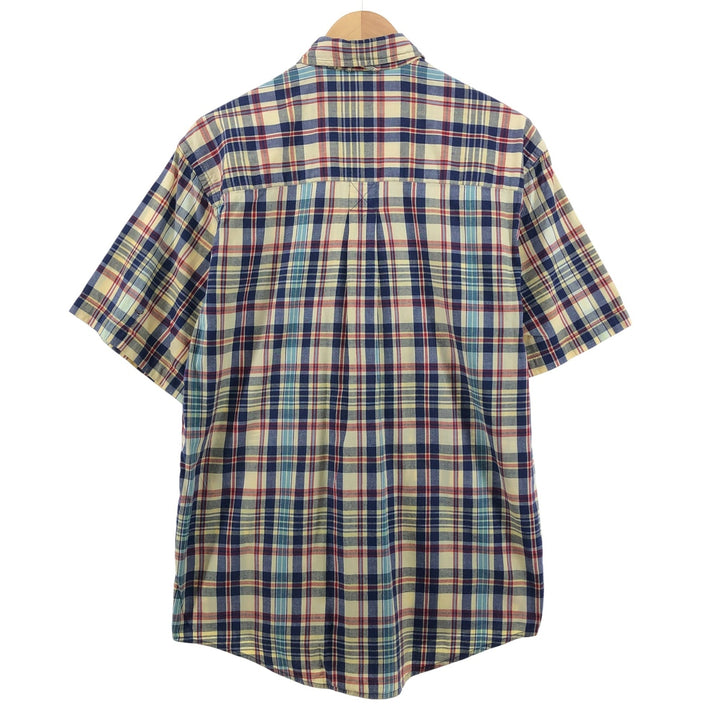 Eddie Bauer short sleeve button-down check shirt, men's size S cotton yellow type Vintage Second Hand