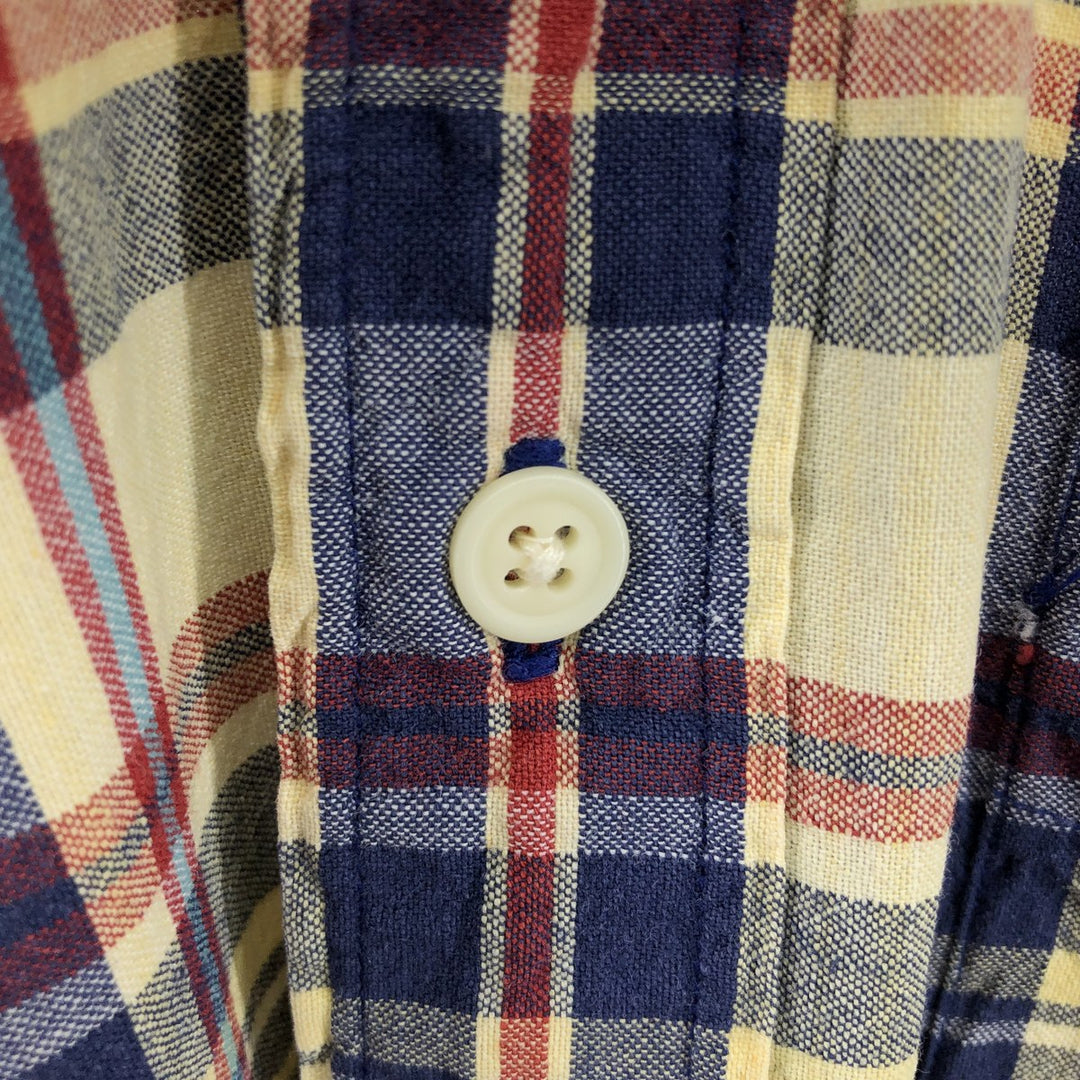 Eddie Bauer short sleeve button-down check shirt, men's size S cotton yellow type Vintage Second Hand