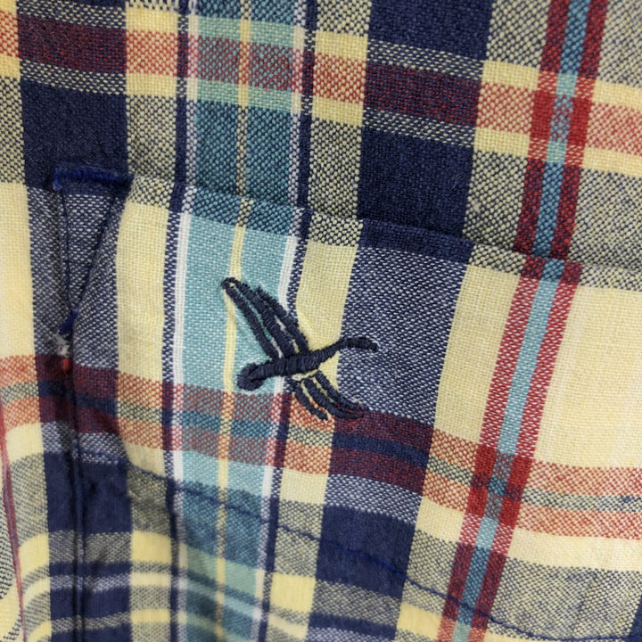 Eddie Bauer short sleeve button-down check shirt, men's size S cotton yellow type Vintage Second Hand