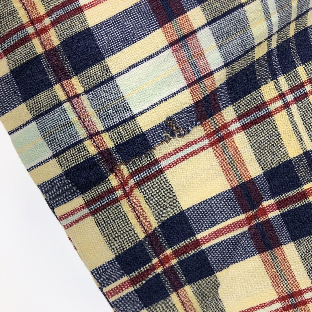 Eddie Bauer short sleeve button-down check shirt, men's size S cotton yellow type Vintage Second Hand