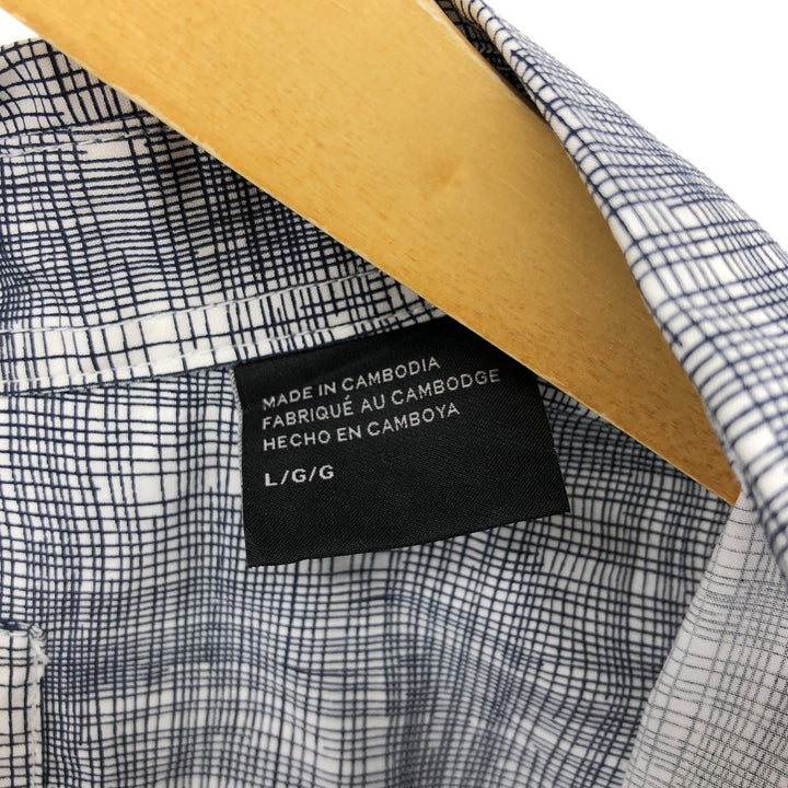 Armani ARMANI EXCHANGE Short Sleeve Cotton Check Shirt, Men's Size L cotton white type Vintage Second Hand