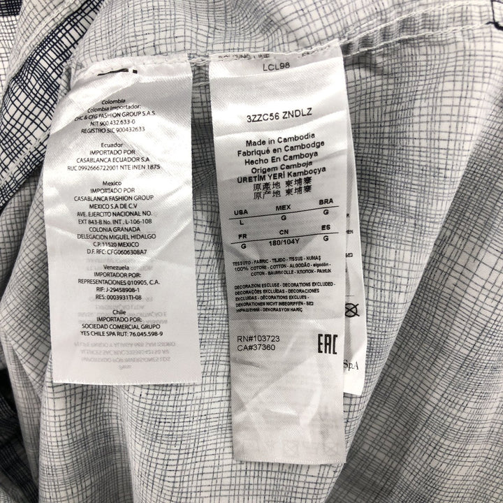 Armani ARMANI EXCHANGE Short Sleeve Cotton Check Shirt, Men's Size L cotton white type Vintage Second Hand