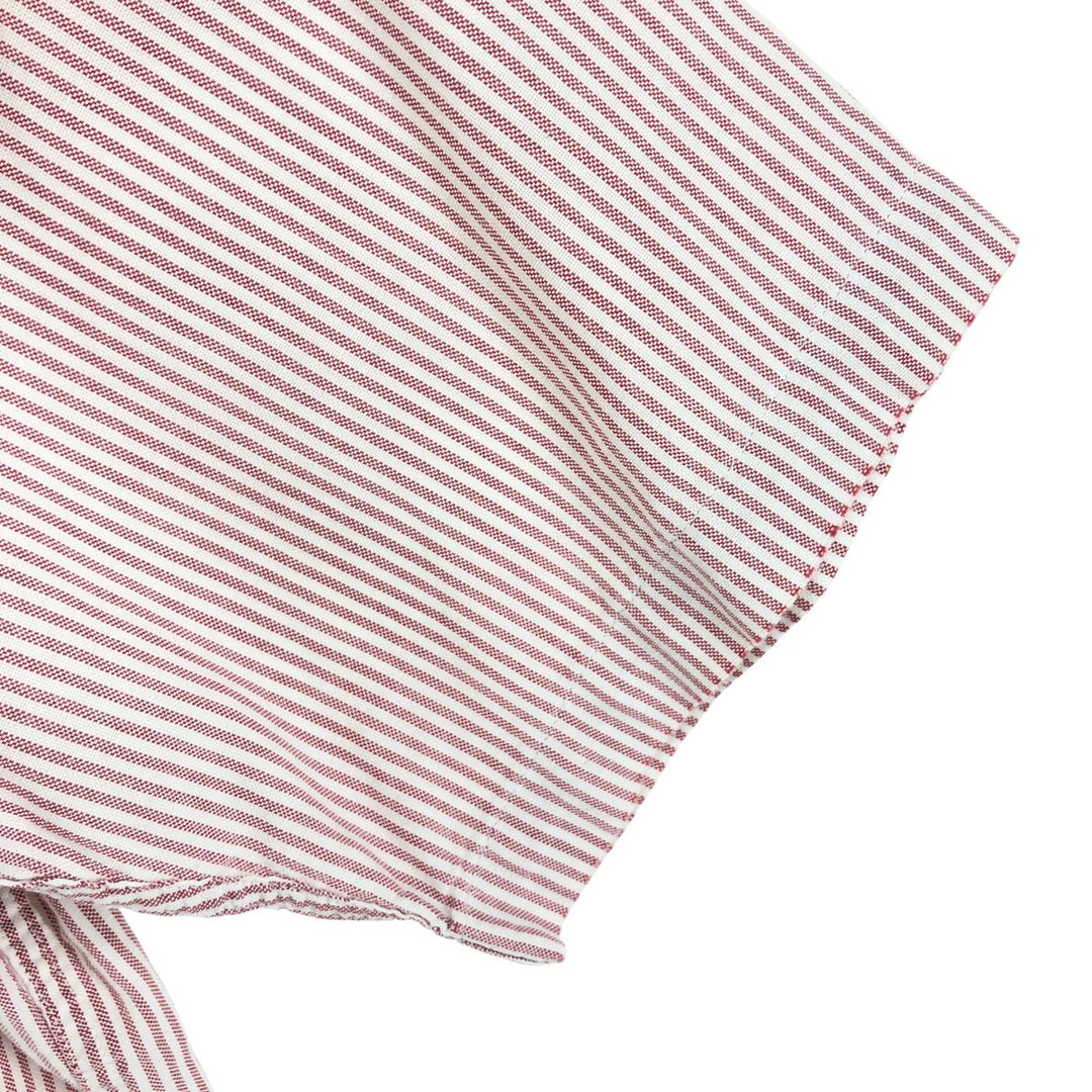 Vintage 1990'S Lands' End short-sleeved button-down striped shirt, made in the USA, size L. unclear red type Vintage Second Hand