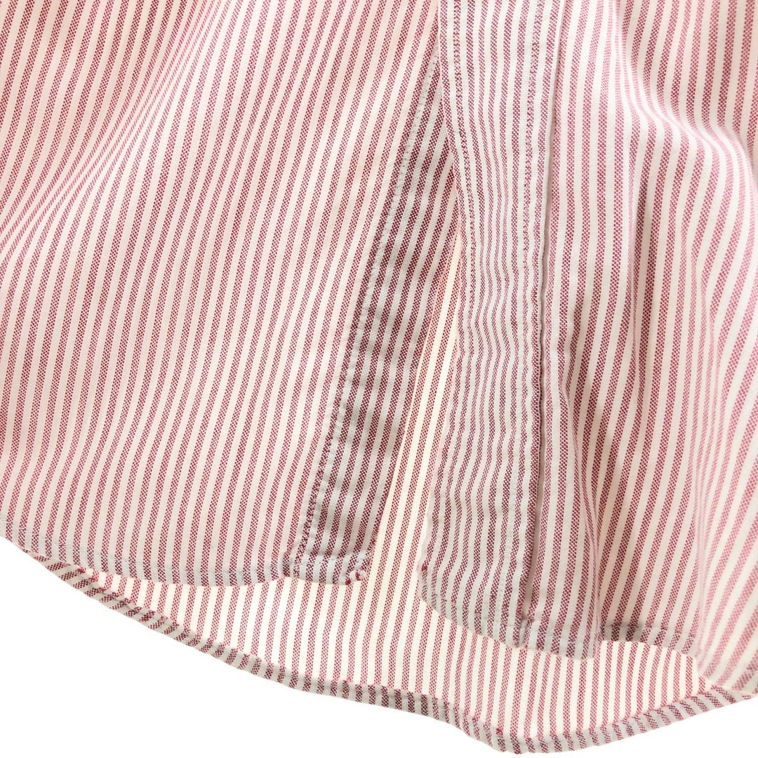 Vintage 1990'S Lands' End short-sleeved button-down striped shirt, made in the USA, size L. unclear red type Vintage Second Hand