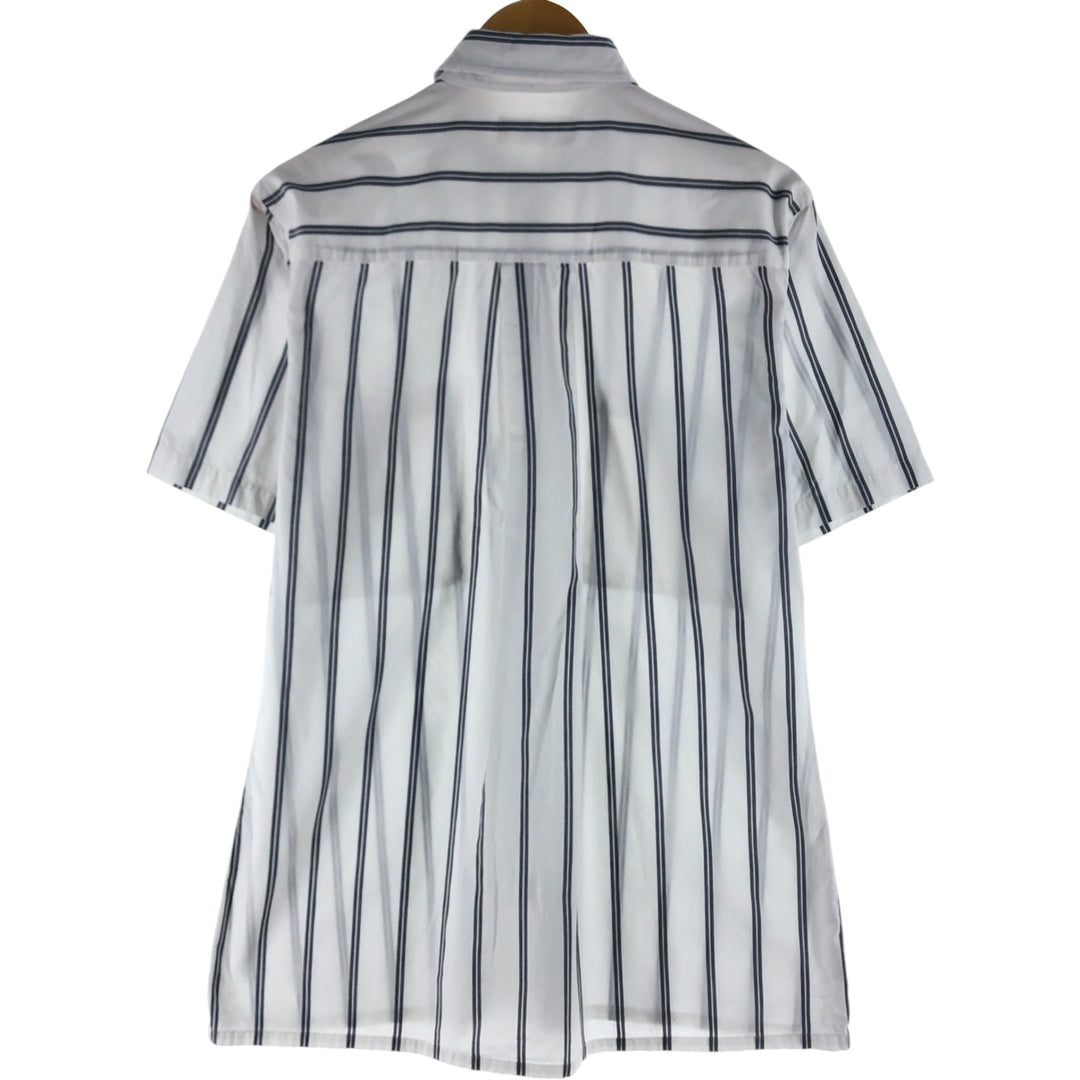 Christian Dior Short Sleeve Cotton Striped Shirt Box Shirt Men's M Size cotton white type Vintage Second Hand