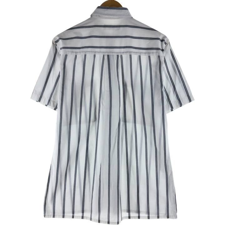 Christian Dior Short Sleeve Cotton Striped Shirt Box Shirt Men's M Size cotton white type Vintage Second Hand
